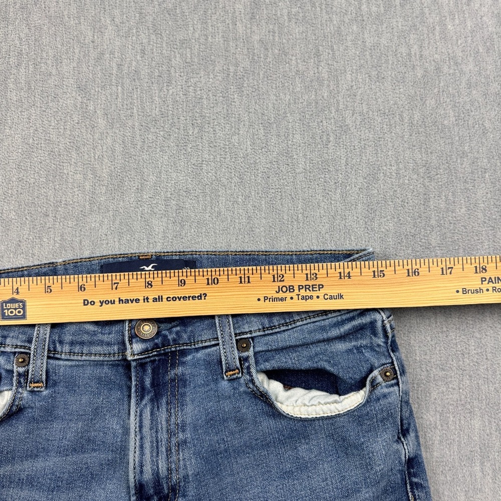 Hollister Jeans Men 30x30 Blue Epic Flex Straight Slim Fit Light 5-Pocket Cotton - Picture 7 of 14